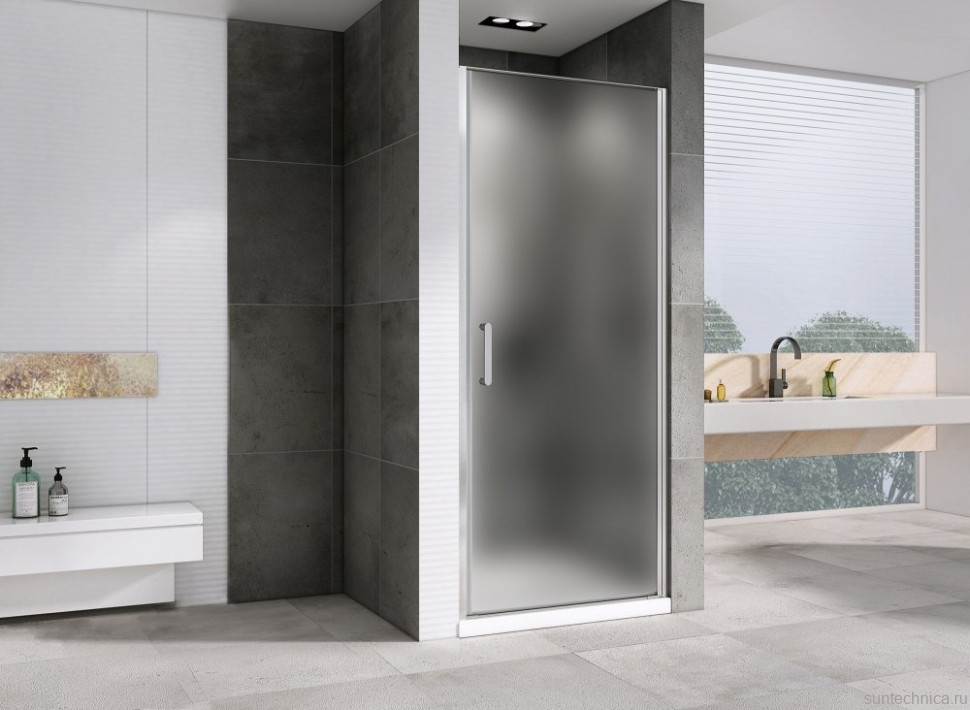 Душевая дверь в нишу Abber Sonnenstrand AG04090M 90 см, профиль хром, стекло матовое