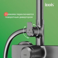 Душевая стойка IDDIS Parker PARGM3Fi06 матовый графит