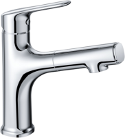 Смеситель для раковины Wonzon & Woghand WW-AE4151-CR с выдвижным изливом, хром