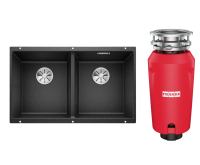 Комплект Мойка Blanco Subline 350/350-U антрацит + Измельчитель Franke