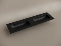 Мебельная раковина Ceramicanova Grace прямоугольная 161см с двумя чашами без отверстий под смеситель черный матовый CN7023MBwx