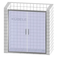 Душевая дверь в нишу Kubele DE019 D4-MAT-MT 185 см, профиль матовый хром
