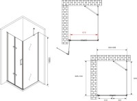 Душевой уголок Abber Zart AG08070P-S71 70х70, профиль хром, стекло прозрачное