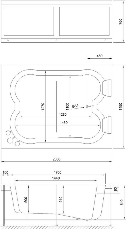 Акриловая ванна Royal Bath Hardon RB083100K 200x150 см, пристенная, белая, с каркасом, для двоих