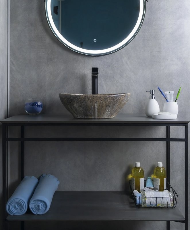 Накладная раковина GID Lago Mnc138T 41 под глянцевый камень, овальная, фаянс