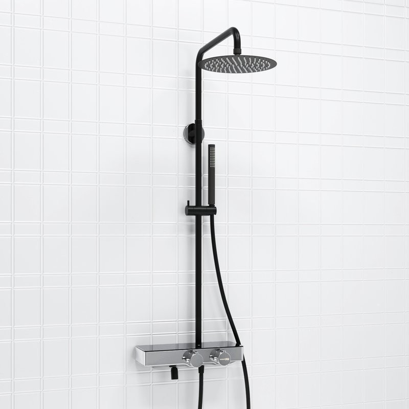 Душевая стойка Wasserkraft Abens 2000 A114.258.217.CB Thermo с термостатом, черная