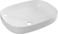 Накладная раковина Aquanet Elegant 326056 60 глянцевая белая, прямоугольная, искусственный камень