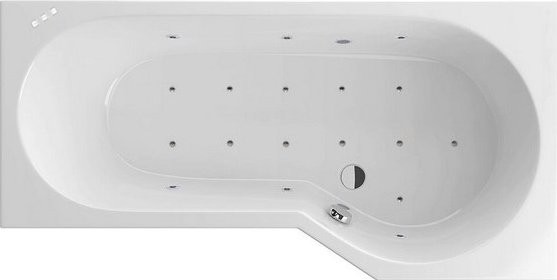 Акриловая ванна Excellent Be Spot WAEX.BSP16.RELAX P 160x80 см, угловая, правая, встраиваемая, с гидромассажем, белая, асимметричная, с каркасом, со сливом-переливом