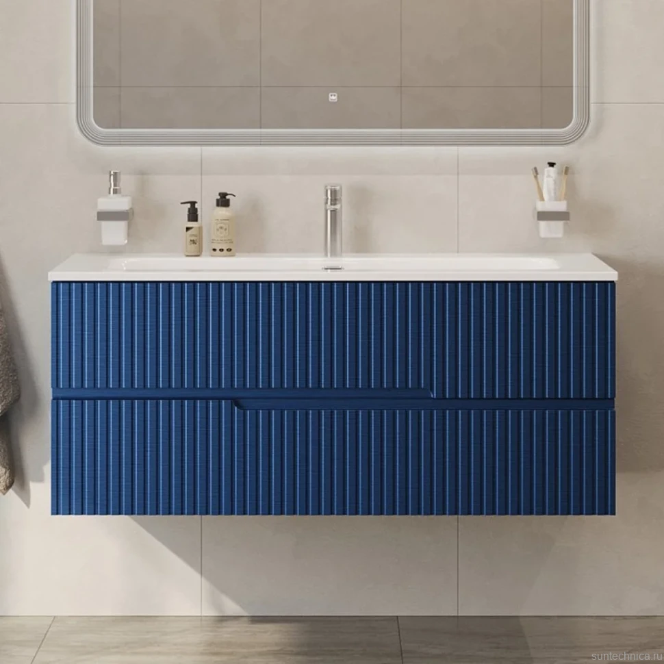 Тумба с раковиной Cezares Duet 120 sapfiro, раковина Cezares CZR-8073-120