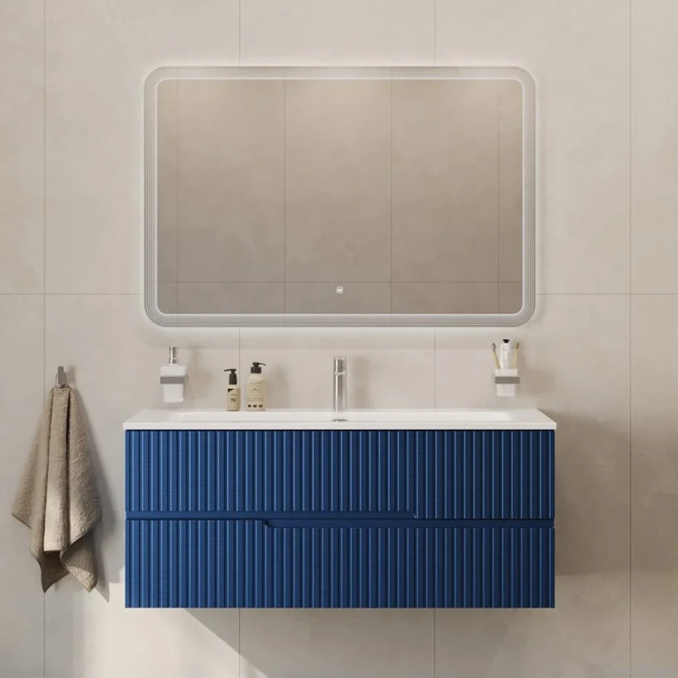 Тумба с раковиной Cezares Duet 120 sapfiro, раковина Cezares CZR-8073-120