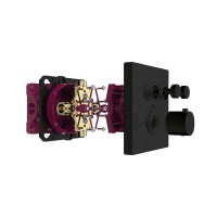 Смеситель для душа с термостатом на 2 потребителя, комплект, черный AQM8801MB