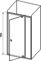 Душевая дверь в нишу Ravak Pivot PDOP2-100 Transparent, профиль черный