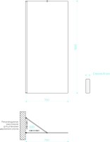 Душевая перегородка Maybahglass MGD-697-3ш 79 см, профиль золото, стекло бронза матовое