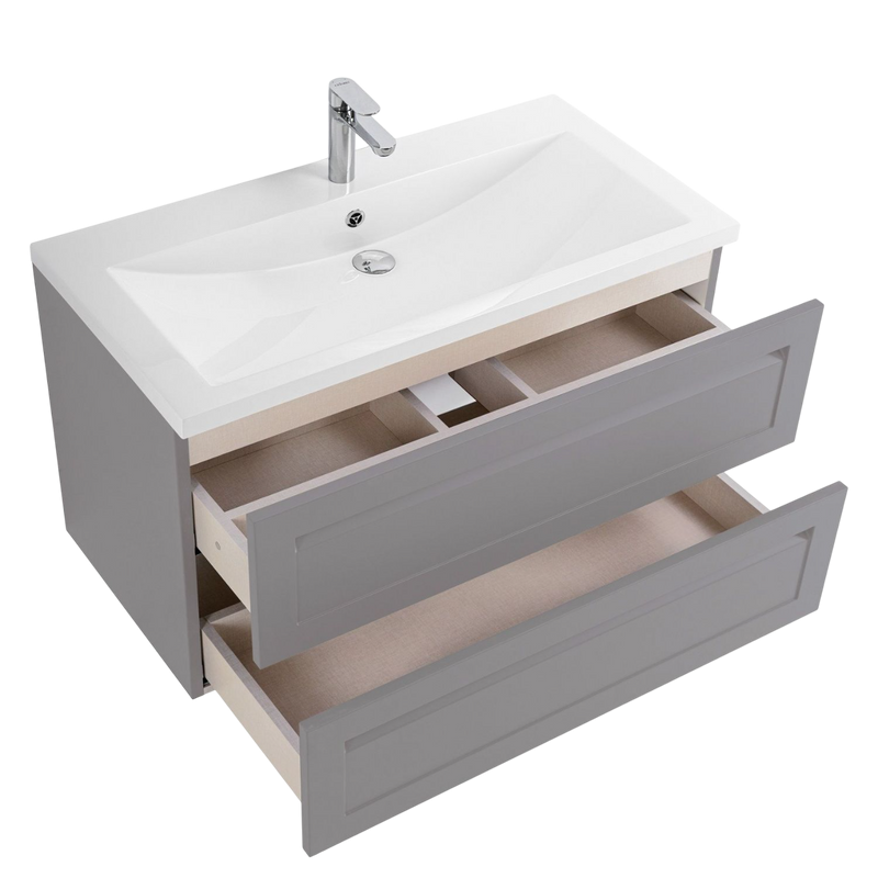 Тумба под раковину без столешницы Art&Max Platino 100 подвесная, светло-серая матовая