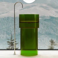 Раковина напольная Abber Kristall AT2701Emerald 45 зеленая, круглая