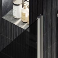 Душевая дверь в нишу Maybahglass MGD-813-5 90 см, профиль хром матовый, стекло графит матовое