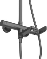 Душевая стойка Cezares Stylus STYLUS-CVD-NOP со смесителем и изливом, матовый черный