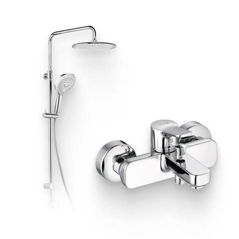 Душевой комплект Смеситель Kludi Pure&Easy 376810565 + Стойка Freshline dual shower system 6709005-00