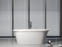 Акриловая ванна Aquanet Smart 260047 170x80 см, отдельностоящая, белая, овальная, на ножках, со сливом-переливом