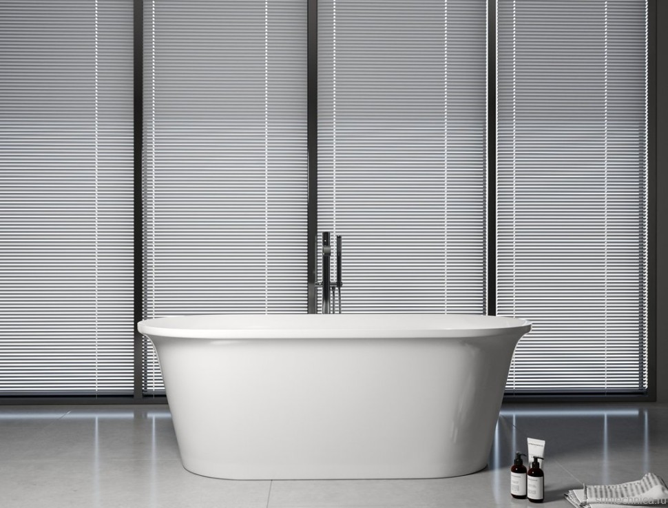 Акриловая ванна Aquanet Smart 260047 170x80 см, отдельностоящая, белая, овальная, на ножках, со сливом-переливом