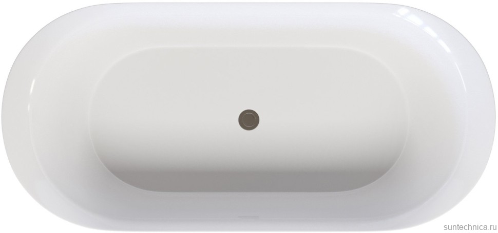 Акриловая ванна Aquanet Smart 260047 170x80 см, отдельностоящая, белая, овальная, на ножках, со сливом-переливом