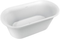 Акриловая ванна Aquanet Smart 260047 170x80 см, отдельностоящая, белая, овальная, на ножках, со сливом-переливом