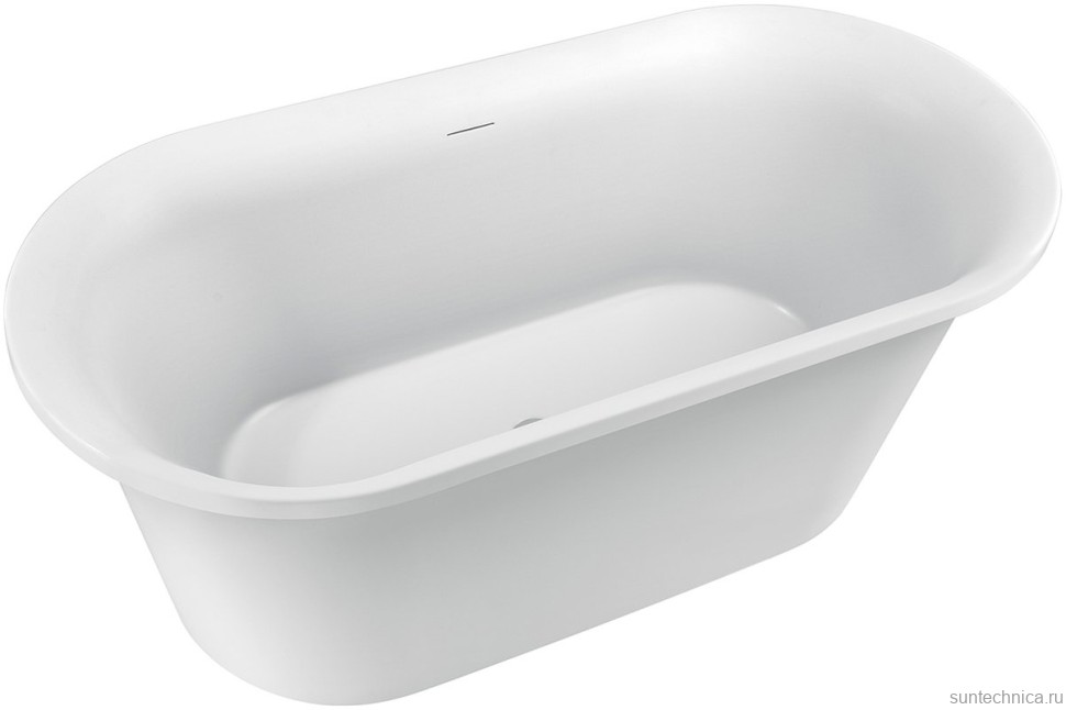 Акриловая ванна Aquanet Smart 260047 170x80 см, отдельностоящая, белая, овальная, на ножках, со сливом-переливом