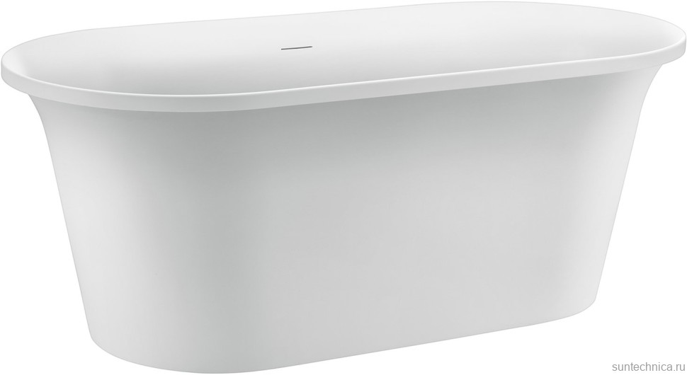Акриловая ванна Aquanet Smart 260047 170x80 см, отдельностоящая, белая, овальная, на ножках, со сливом-переливом