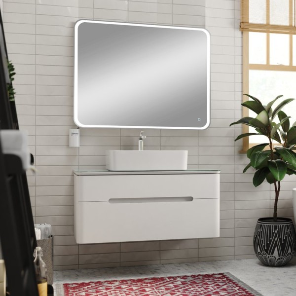 Мебель для ванной комнаты Jorno Bosko 100 подвесная, зеркало DIWO Коломна