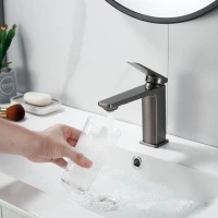 Смеситель для раковины Shevanik S8901T-1, оружейная сталь Смеситель для раковины Shevanik S8901T-1, оружейная сталь