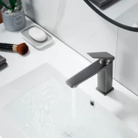 Смеситель для раковины Shevanik S8901T-1, оружейная сталь Смеситель для раковины Shevanik S8901T-1, оружейная сталь