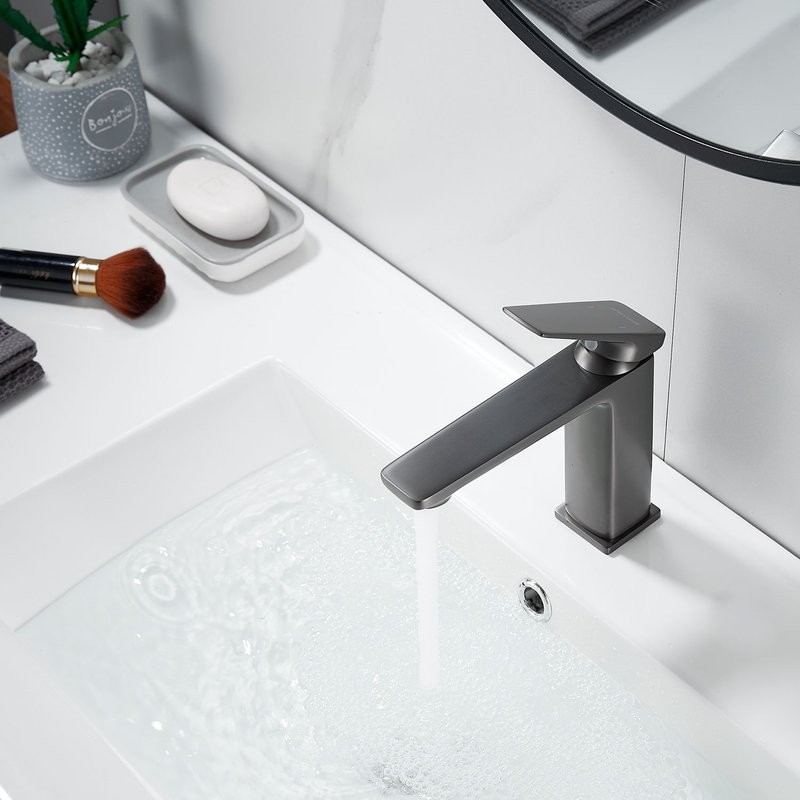 Смеситель для раковины Shevanik S8901T-1, оружейная сталь