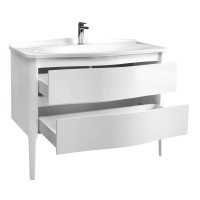 Тумба под раковину без столешницы Belux Анжело Н 110-02 напольная, глянцевая белая