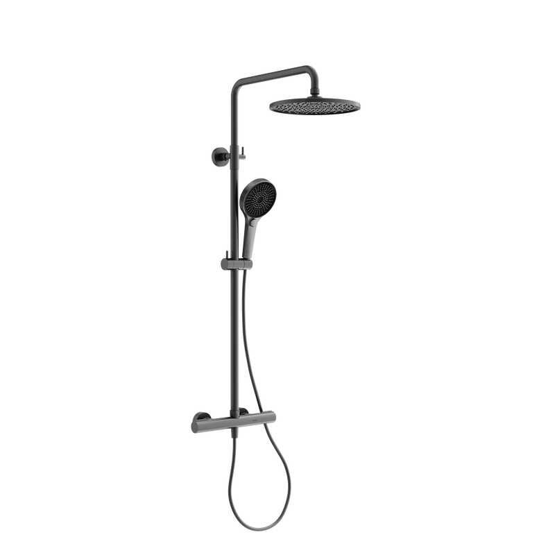 Душевая стойка Sancos Etna SC9007GG с термостатом, вороненая сталь