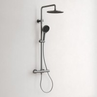 Душевая стойка Sancos Etna SC9007GG с термостатом, вороненая сталь