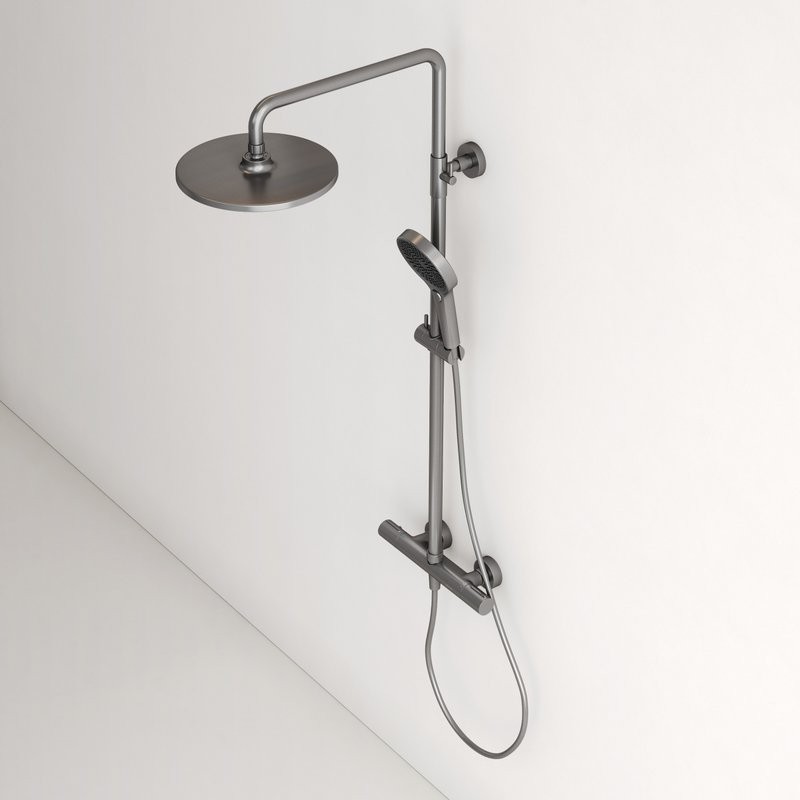 Душевая стойка Sancos Etna SC9007GG с термостатом, вороненая сталь