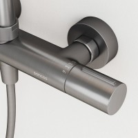 Душевая стойка Sancos Etna SC9007GG с термостатом, вороненая сталь