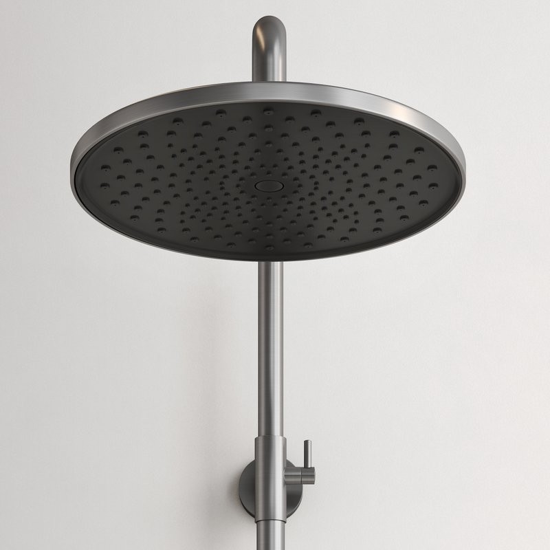 Душевая стойка Sancos Etna SC9007GG с термостатом, вороненая сталь