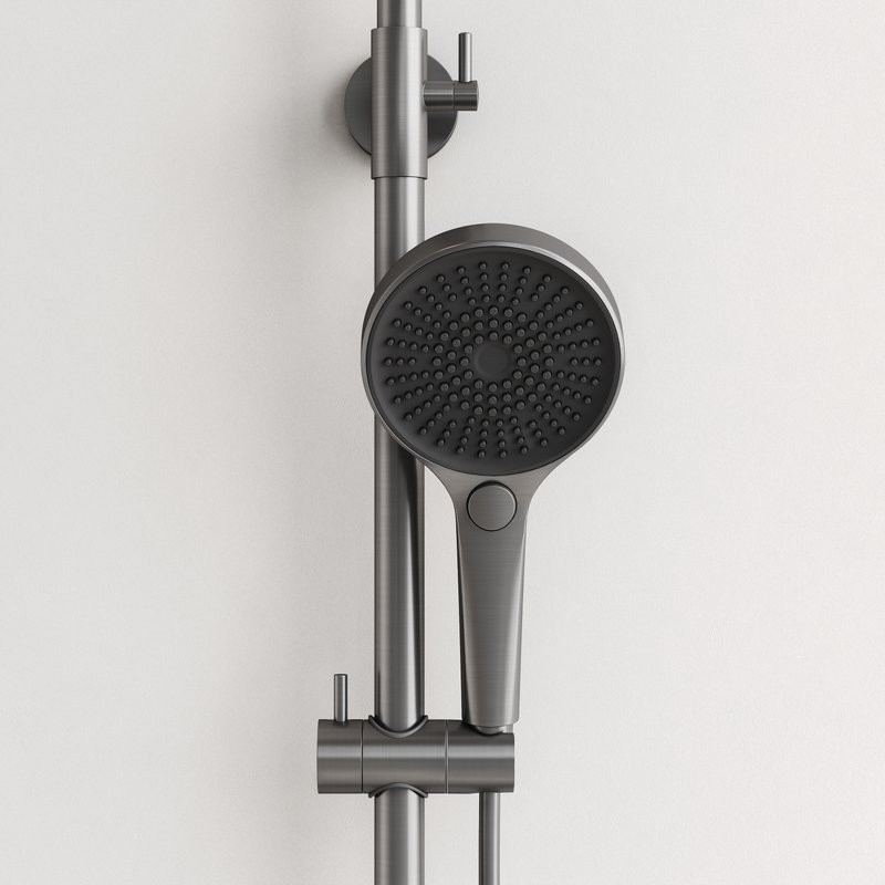 Душевая стойка Sancos Etna SC9007GG с термостатом, вороненая сталь