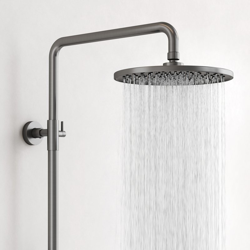 Душевая стойка Sancos Etna SC9007GG с термостатом, вороненая сталь