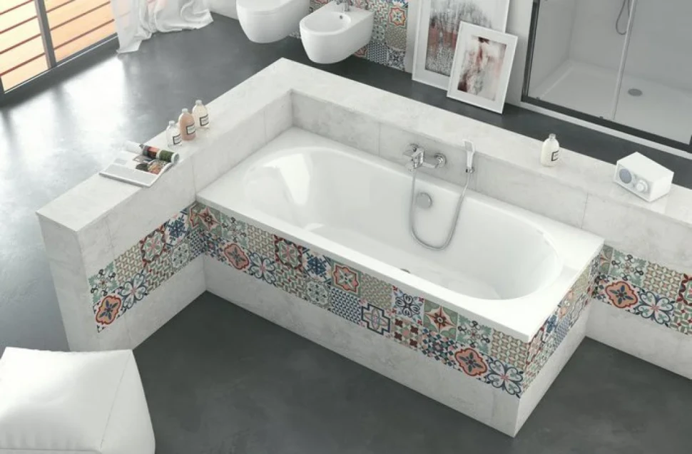 Акриловая ванна Excellent Oceana Slim WAEX.OCE17WHS 170x75 см, встраиваемая, белая, с каркасом