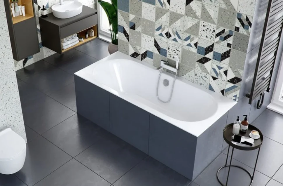 Акриловая ванна Excellent Oceana Slim WAEX.OCE17WHS 170x75 см, встраиваемая, белая, с каркасом
