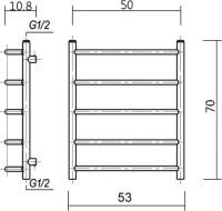 Полотенцесушитель водяной Domoterm Лаура П5 50x70, хром