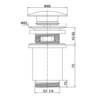 Донный клапан для раковины Timo 8011/13 с переливом, никель