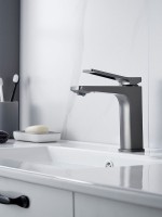 Смеситель для раковины Shevanik S4601T, оружейная сталь