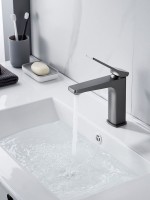 Смеситель для раковины Shevanik S4601T, оружейная сталь