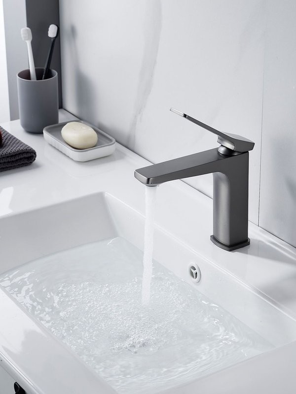 Смеситель для раковины Shevanik S4601T, оружейная сталь