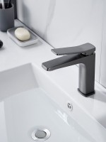 Смеситель для раковины Shevanik S4601T, оружейная сталь