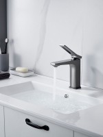 Смеситель для раковины Shevanik S4601T, оружейная сталь