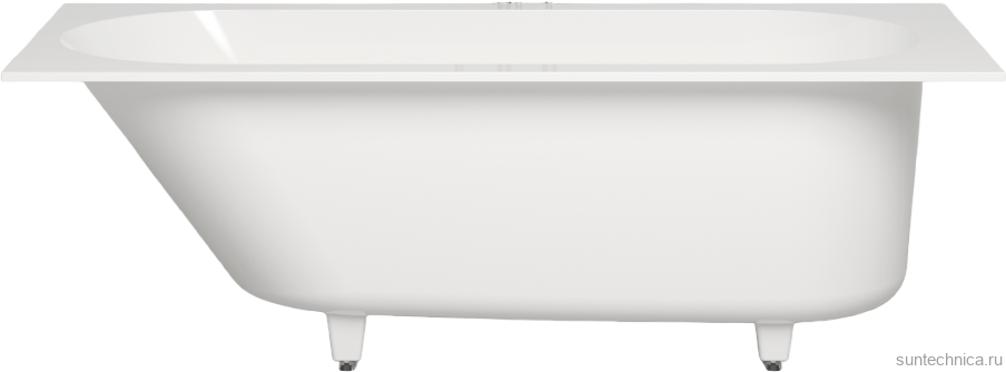 Ванна из искусственного камня Salini Ornella Kit S-Stone 170x70 см, встраиваемая, матовая белая, на ножках, со сливом-переливом, с донным клапаном